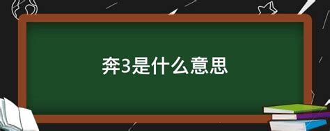 奔3 意思|奔3是什麼意思，奔是什麼意思啊？